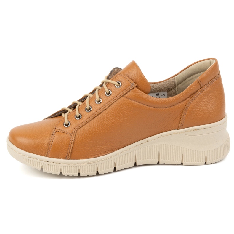 Olivier Scarpe da donna in pelle con suola spessa con zeppa, 1236, rosse arancia 1