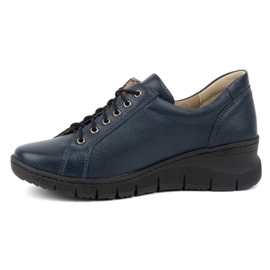 Olivier Scarpe da donna in pelle con suola spessa 1236 Navy/blu navy 1