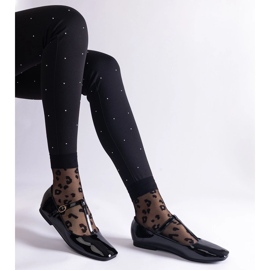 Ballerine in vernice nera con cintura nero 1
