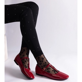 Ballerine in vernice rossa con cintura rosso 1