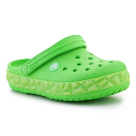 Infradito Crocs Croc Band Geometric Glow Band Clog K Jr 210132-3WA verde 2