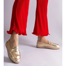 Espadrille scorrevoli in oro sulla piattaforma d'oro 1