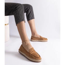 Caramel che scorre Espadrilles sulla piattaforma marrone 1
