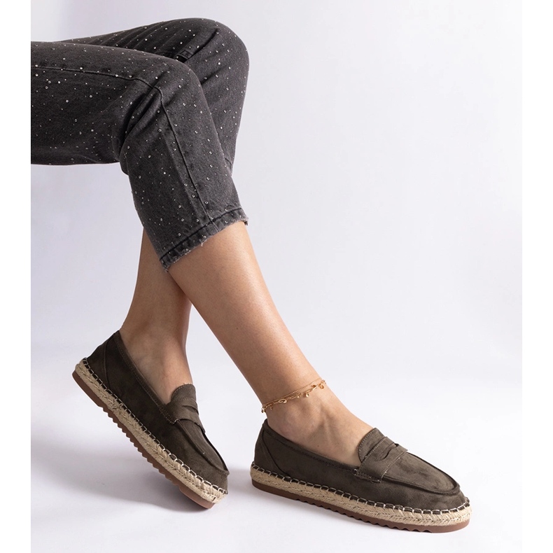 Espadrille scorrevoli verdi sulla piattaforma verde 2