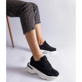 Sneakers nere con suola spessa nero 1