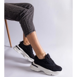 Sneakers nere con suola spessa nero 2