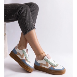 Sneakers blu con suola in gomma 1