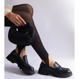 Mocassini neri da donna realizzati in ecopelle nero 2