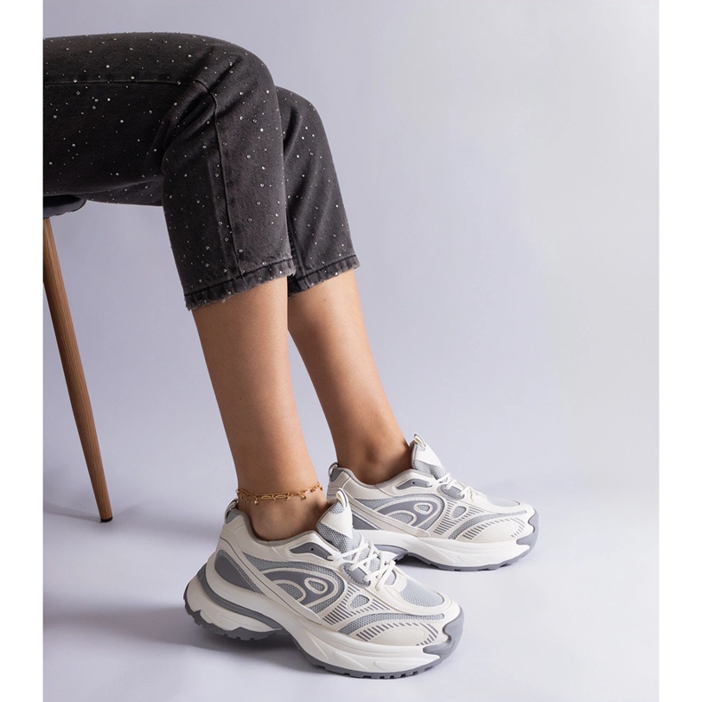 Sneakers sportive da donna grigie grigio 1