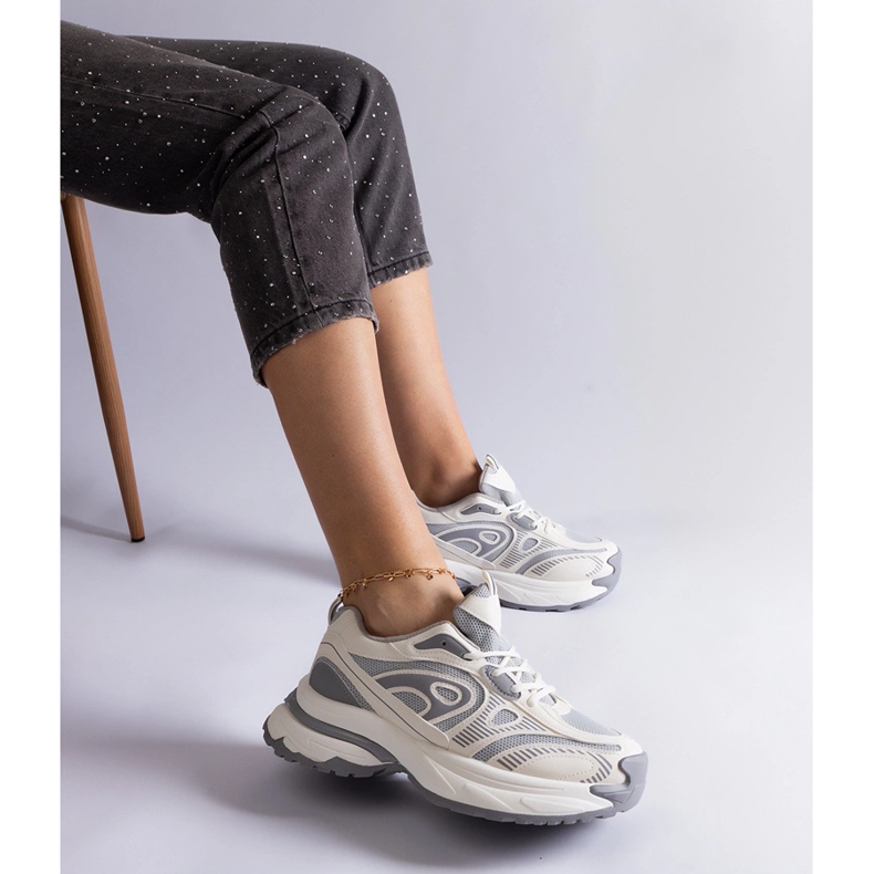 Sneakers sportive da donna grigie grigio 2