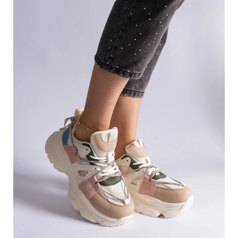 Sneakers sportive da donna multicolor bianca 2