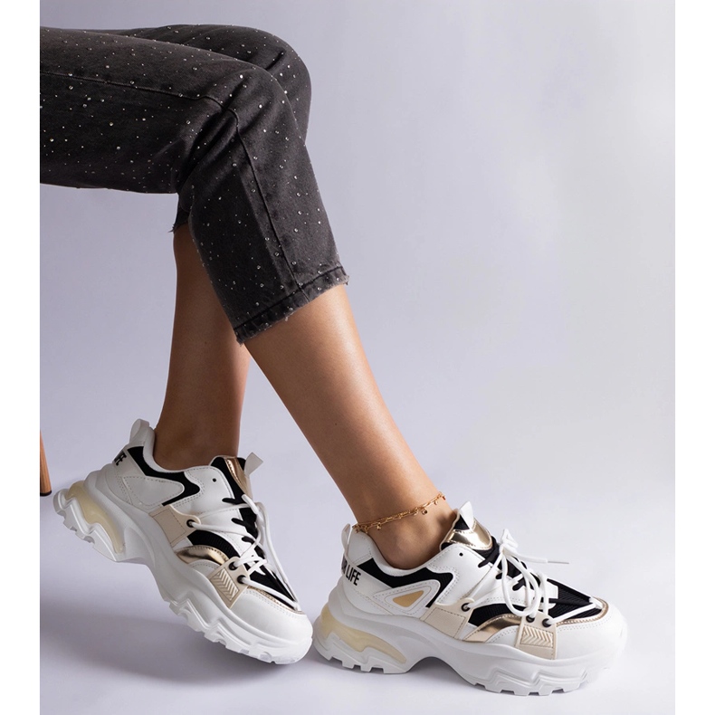 Sneakers sportive bianche e nere bianco 2