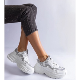 Sneakers bianche con inserti glitter bianca 2