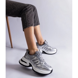 Sneakers sportive da donna color argento 1