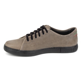 Sneakers da uomo in pelle Polbut modello 2129, di colore grigio 1