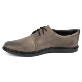 Scarpe casual in pelle da uomo 2131 POLBUT grigio marrone 1