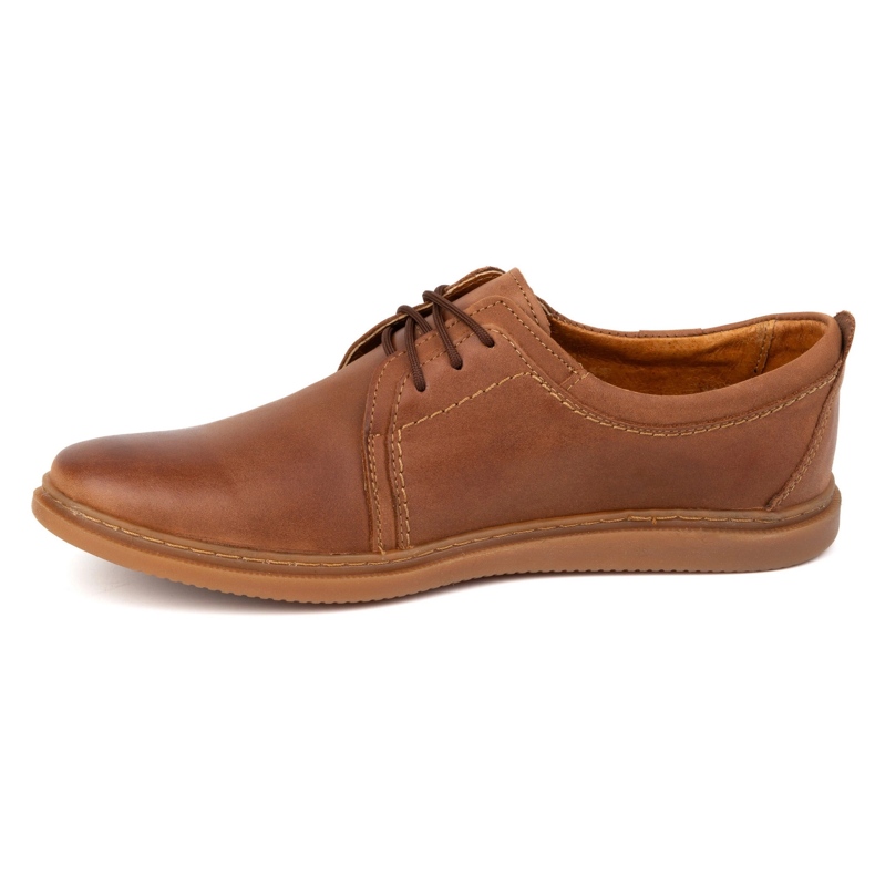 Scarpe casual in pelle da uomo 2131 POLBUT cammello marrone 1