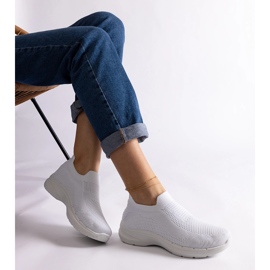Sneaker sportive slip-on bianche bianco 1