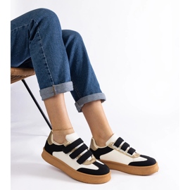 Sneakers nere con chiusura in velcro nero 1