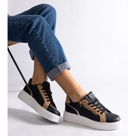 Sneakers sportive da donna nere nero 2