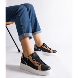 Sneakers sportive da donna nere nero 1