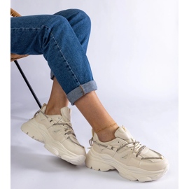 Sneakers sportive da donna beige 1