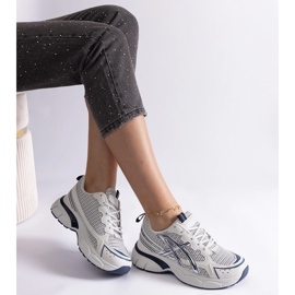 Sneakers sportive da donna blu bianco 2