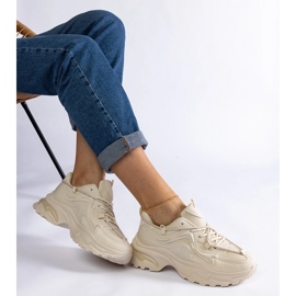 Sneakers sportive da donna beige 1