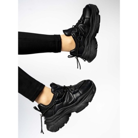 Sneakers con plateau da donna Nere nero 1