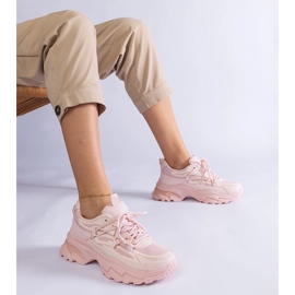 Sneaker sportive rosa con suola massiccia 1