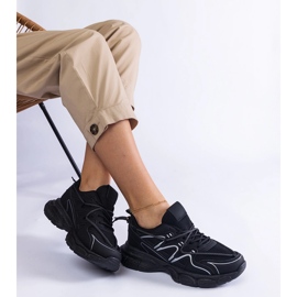 Sneakers nere da donna con suola massiccia nero 2