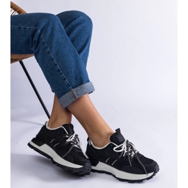 Sneakers sportive da donna nere nero 2