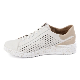 WASAK Scarpe da donna, sneakers in pelle traforata 0720PW, colore bianco 1