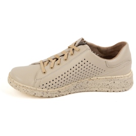 WASAK Scarpe da donna, sneakers in pelle traforata 0720PW, beige 1
