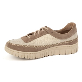 Olivier Scarpe in pelle da donna su una suola spessa 0759w beige 1