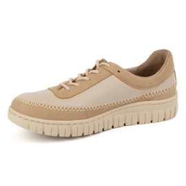 Olivier Scarpe in pelle da donna su una spessa suota beige 0759W 1