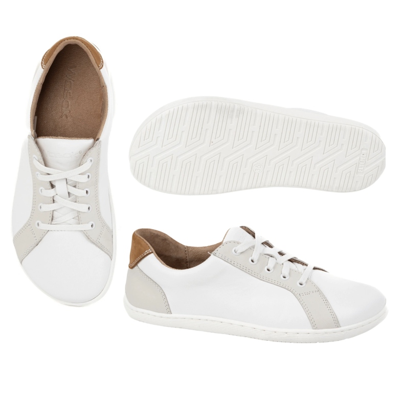 WASAK Scarpe da donna minimaliste in pelle a piedi nudi 0743W bianche bianco 1