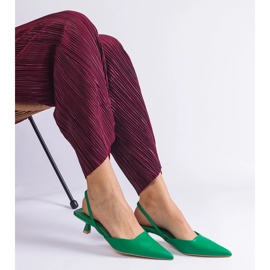 Scarpe con tacco verde anatra con tacco aperto 2