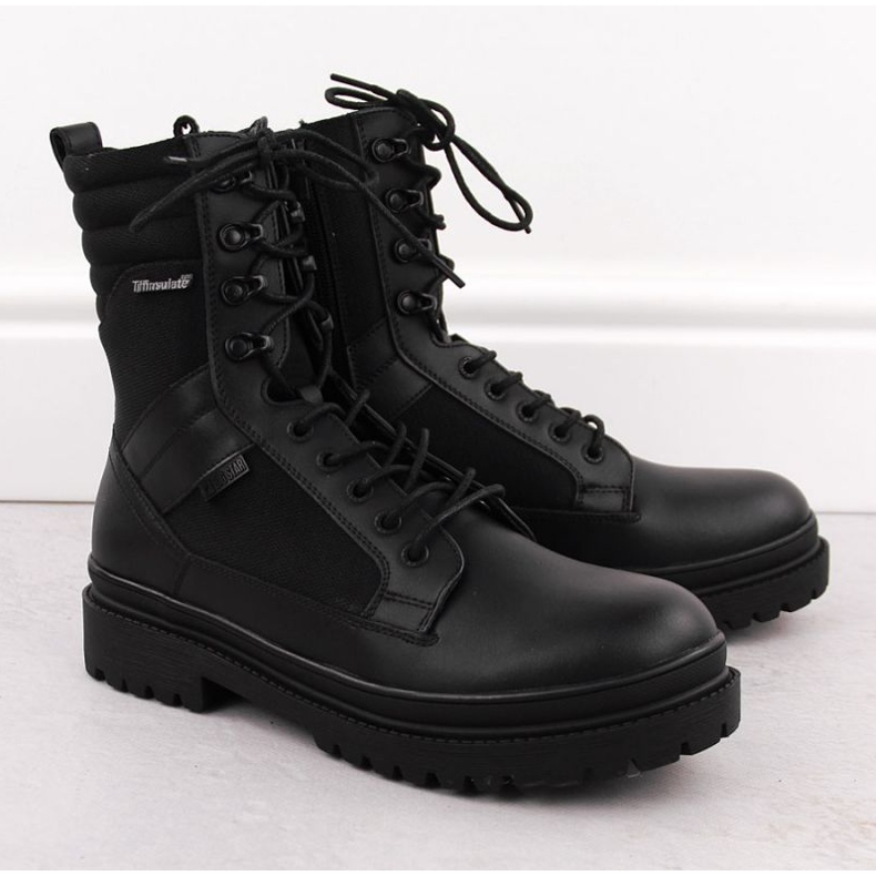 Big star oo174164 scarpe in pelle tattica di nero 1