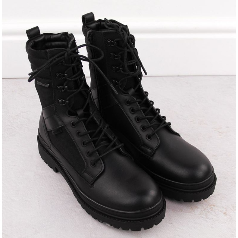 Big star oo174164 scarpe in pelle tattica di nero 2