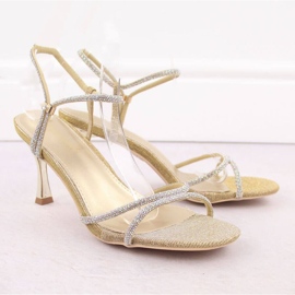 Sandali con zirconi Potocki W LE20326 WOL282A d'oro 2