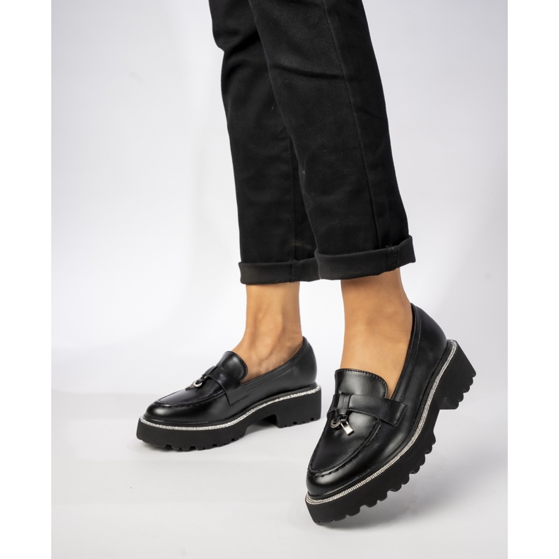 Mocassini neri in pelle Eco Women con Frendzla nero 1