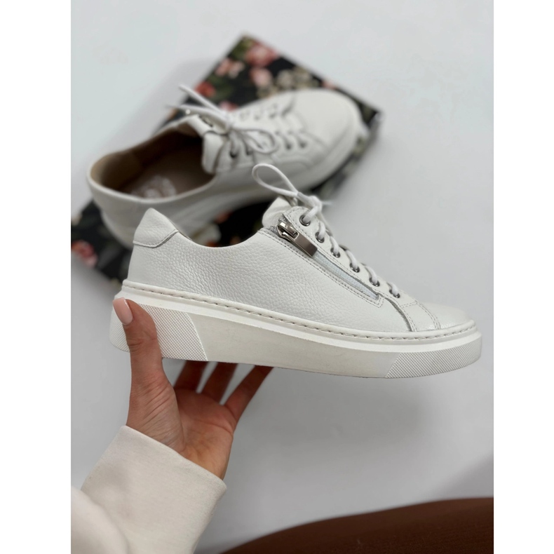 Olivier Scarpe da donna in pelle, sneakers bianche Style 1238 bianca 2