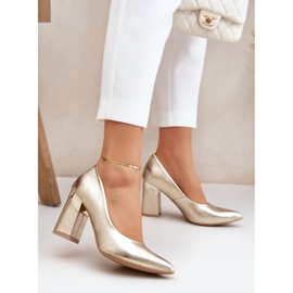 Lewski Shoes Pompe in pelle Lewski 3117 Gold Metallic d'oro 2