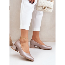 Lewski Shoes Lewski Pompe in pelle 3118 beige scuro 2