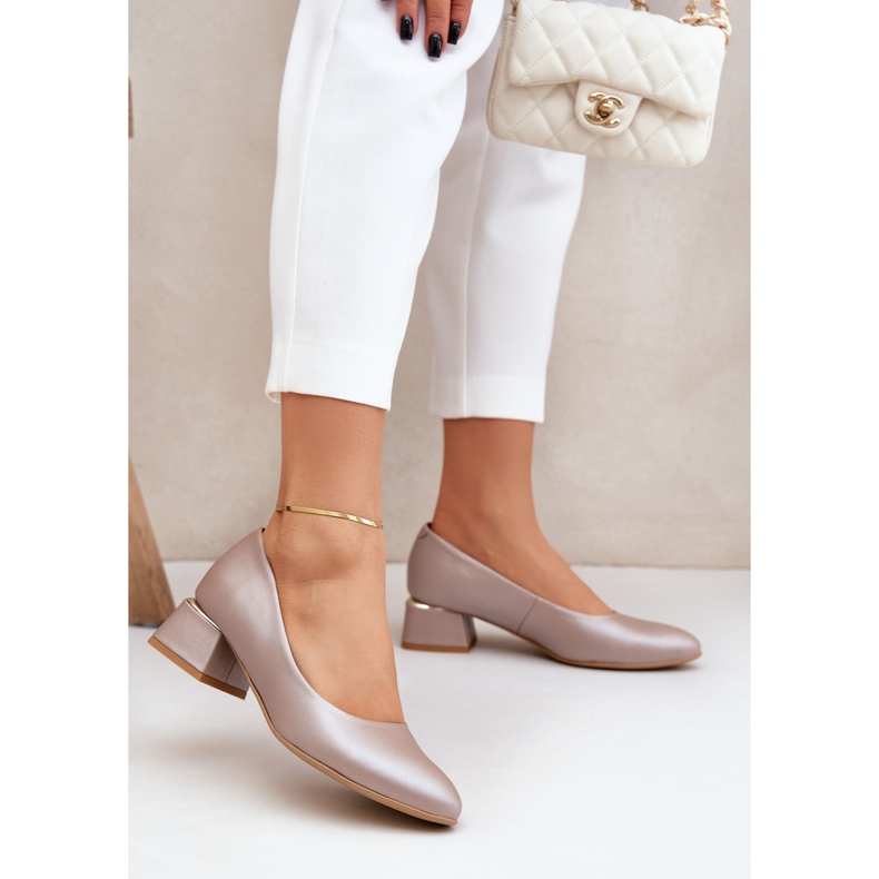 Lewski Shoes Lewski Pompe in pelle 3118 beige scuro 2