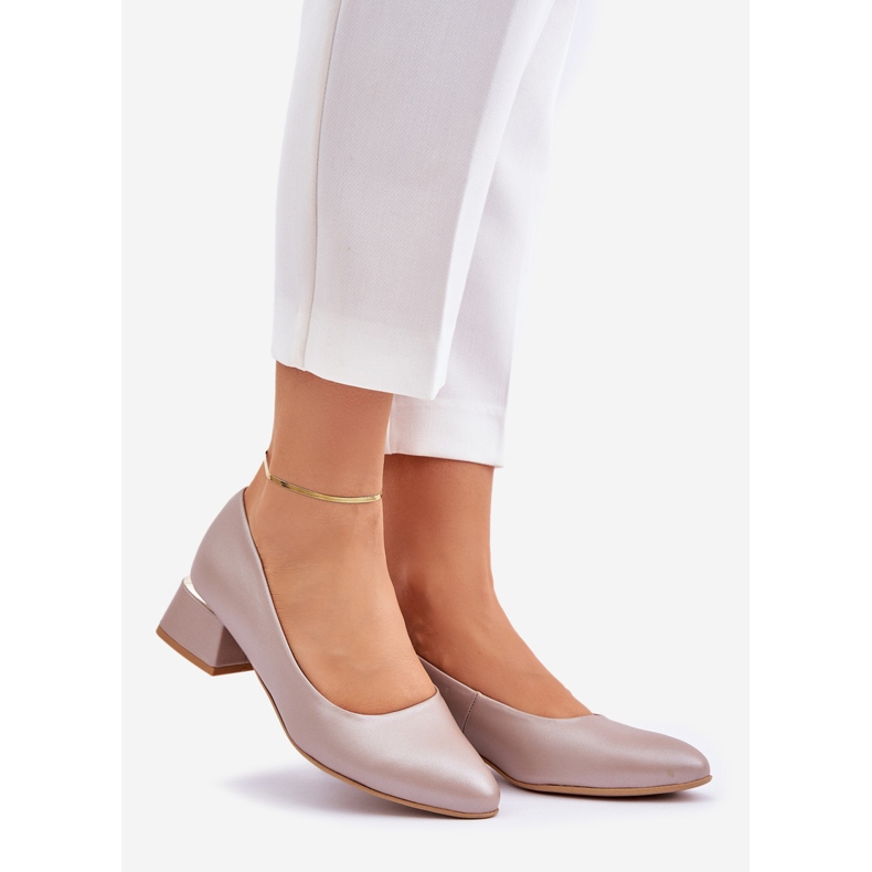 Lewski Shoes Lewski Pompe in pelle 3118 beige scuro 1