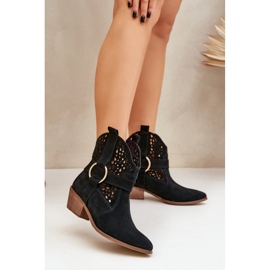Stivali da cowboy di Zazoo 2994 Black Openwork nero 2