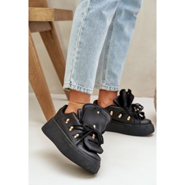 Sneakers con plateau da donna nere nero 2