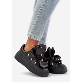 Sneakers con plateau da donna nere nero 1